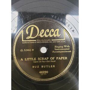 78 RPM-A Little Scrap of Paper-Strike a Match-Buz Butler(R107)